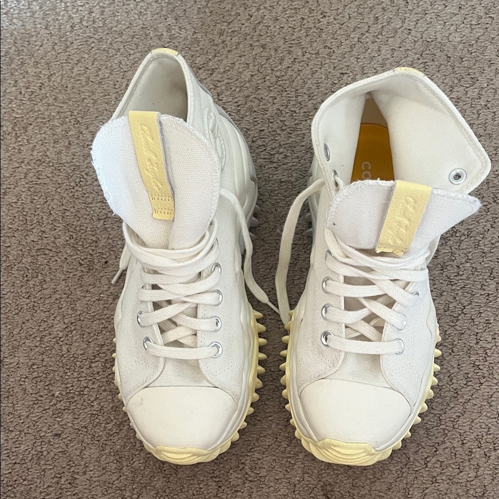 Converse Unisex Run Star White and Yellow Ribbed Sole Sneakers size 7